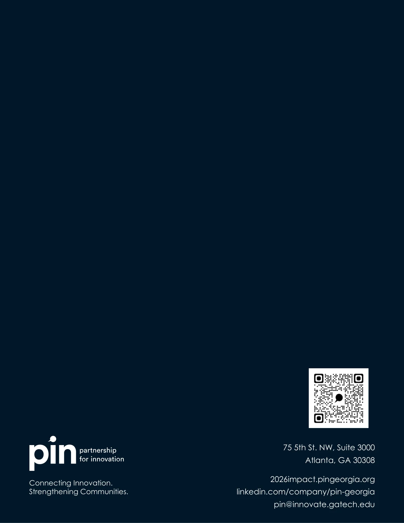 Back cover with Partnership for Innovation contact information
